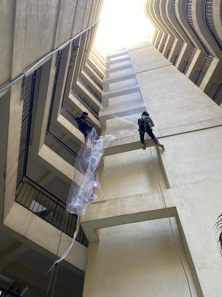 Sky Shield Safety Nets & Invisible Grills Duct Area Safety Nets Chennai