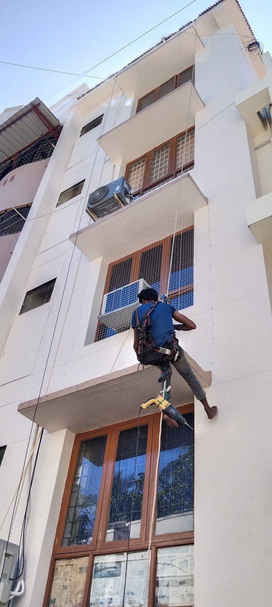 Sky Shield Safety Nets & Invisible Grills Duct Area Vertical Shaft Netting Mogappair, Chennai