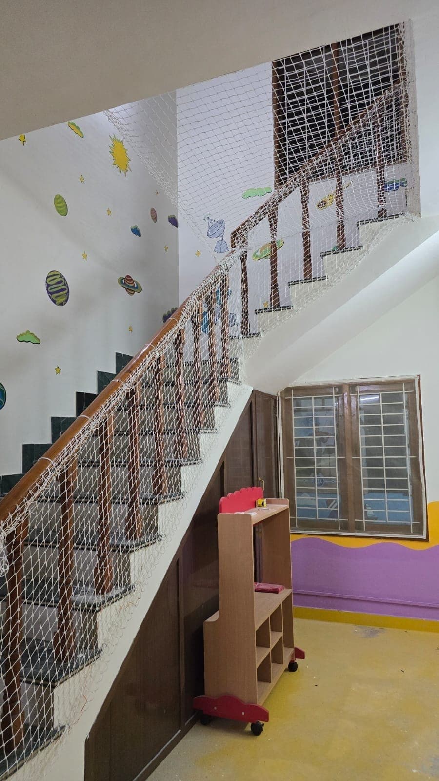 Sky Shield Safety Nets & Invisible Grills Duplex Staircase Void Safety Netting Saligramam, Chennai